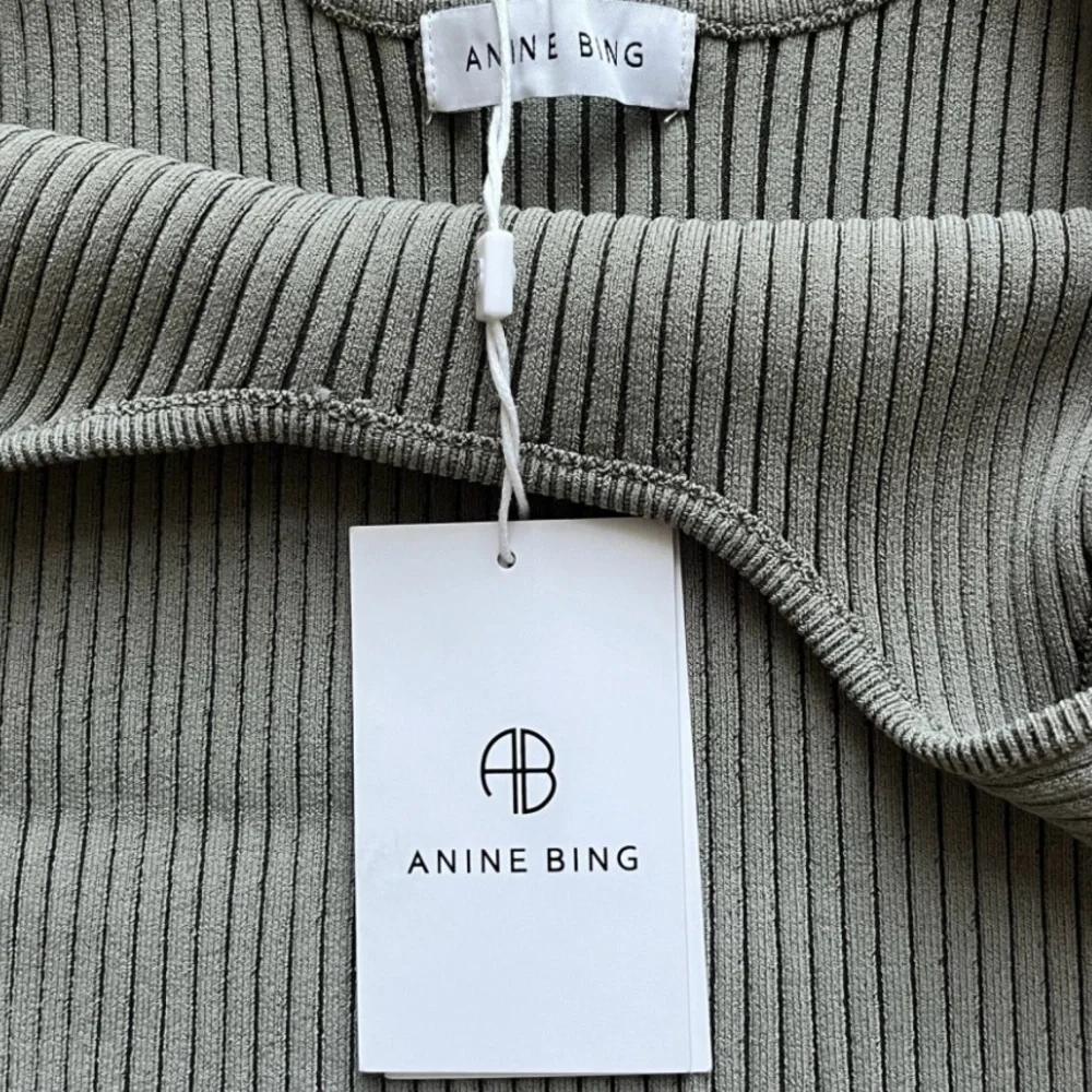 Anine Bing Ribbed Knit Tank in Sage - Picture 2 of 6